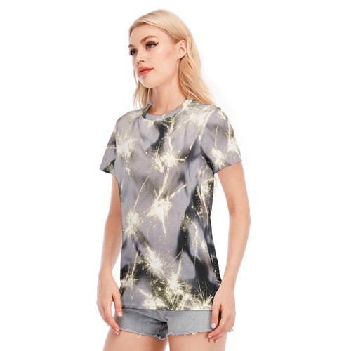 All-Over Print Women's Round Neck T-Shirt | 190GSM Cotton PB95L