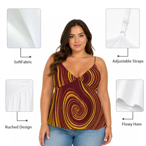 All-Over Print Women's Cami Peplum Top PBE7D