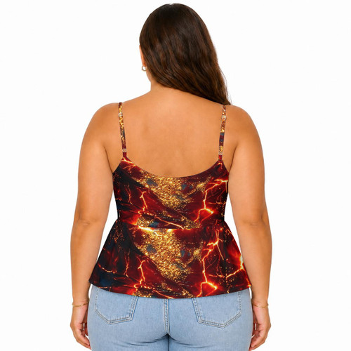 All-Over Print Women's Cami Peplum Top PBE7A