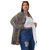 All-Over Print Unisex Borg Fleece Stand-up Collar Coat With Zipper Closure(Plus Size) PB79E