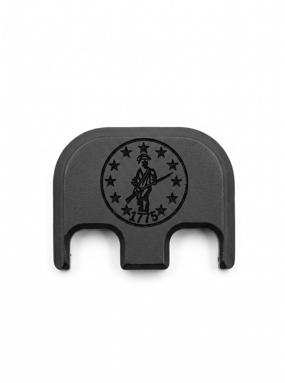 Minute Man laser engraved Cerakote aluminum slide back plate for Glock pistols