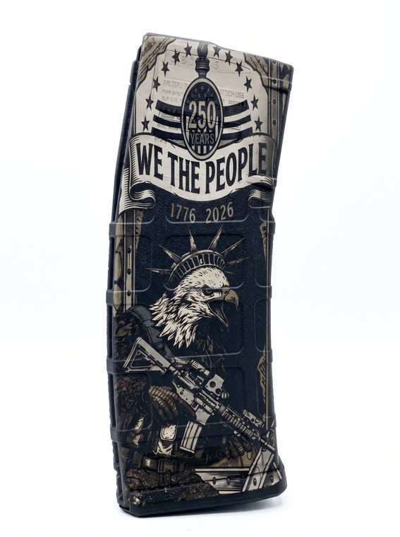 We The People 250 Years laser engraved black Magpul PMAG 30 GEN M3 5.56 223 magazine