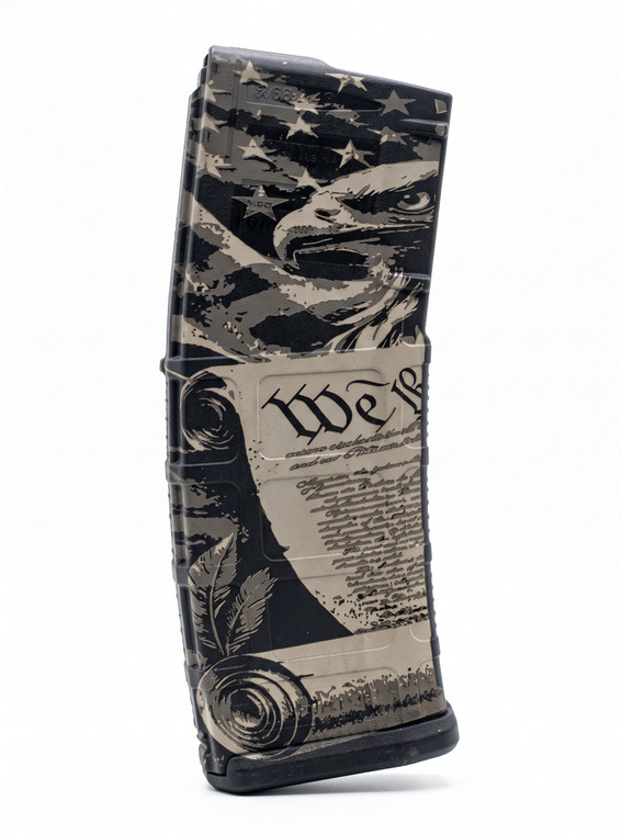 We The People Constitution preamble laser engraved black Magpul PMAG 30 GEN M3 5.56 223 magazine