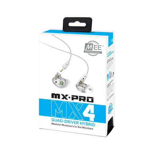 MEE EP-MX4PRO-CL Quad Driver Noise Isolating Musicians In Ear Monitor Earphone