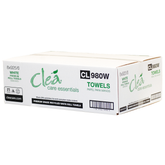 CLEÁ Premium Recycled White Hand Towel 8in x 925ft (6)