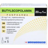 PANPHARMA Butylscopolamin Injection-20mg/ml-1ml Ampoule (IV/IM)(0752F)