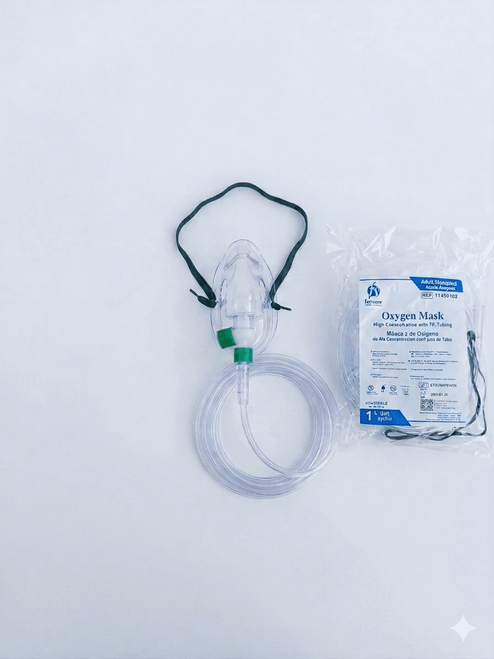 FORSURE Oxygen Mask with 7FT Tubing Medium Concentration Elongated Adult