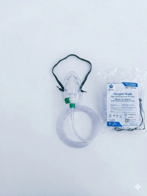 FORSURE Oxygen Mask with 7FT Tubing Medium Concentration Elongated Adult