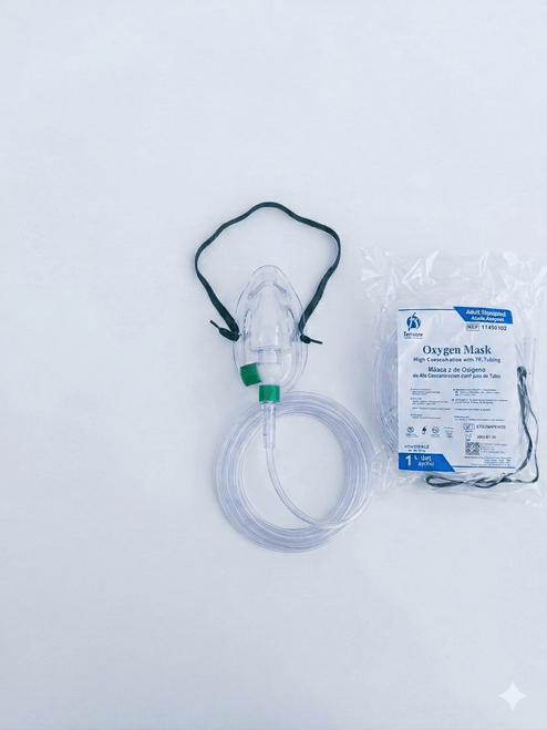 FORSURE Oxygen Mask with 7FT Tubing Medium Concentration Elongated Adult