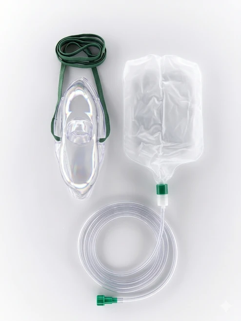 FORSURE Oxygen Mask with 7FT Tubing High Concentration Elongated Pediatric (Re Breather)