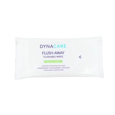 DYNAREX Flushable Wipes - Adult, 9" x 13" Soft Pack