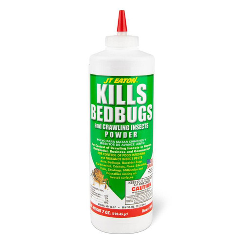 JT EATON Kills Bedbugs and Crawling Insects Powder 7oz Puffer Bottle
