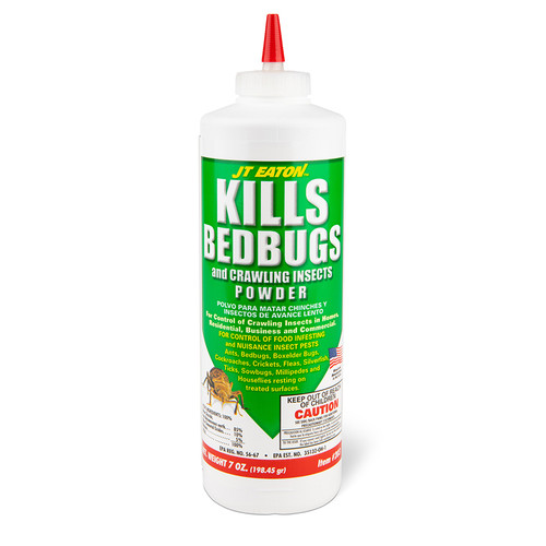 JT EATON Kills Bedbugs and Crawling Insects Powder 7oz Puffer Bottle