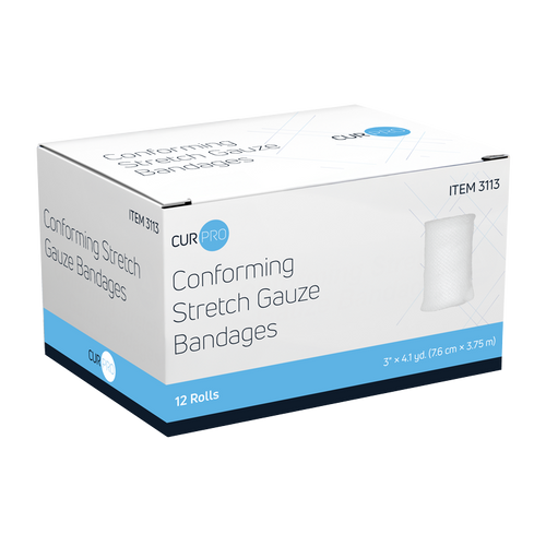 DYNAREX Conforming Stretch Gauze Bandages Sterile Latex Free 3" x 4.1yds