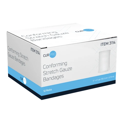 DYNAREX Conforming Stretch Gauze Bandages Sterile Latex Free 4" x 4.1yds