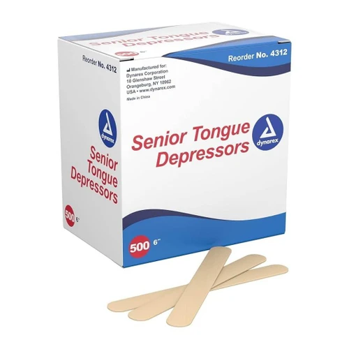 DYNAREX Senior Tongue Depressors Non-Sterile 6"