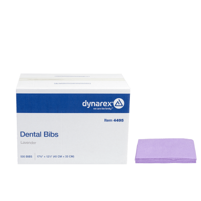DYNAREX Dental Bibs - Lavender, 17 3/4" x 12 7/8"