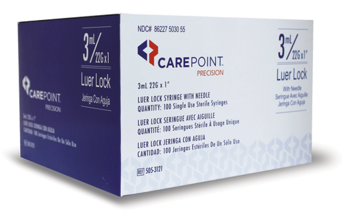 CAREPOINT Disposable Syringe Luer Lock with Needle 3ml 25G x 1 1/2"