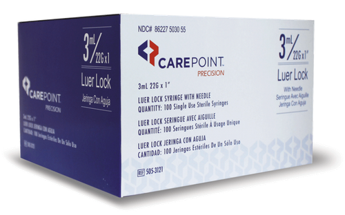CAREPOINT Disposable Syringe Luer Lock with Needle 3ml 25G x 1 1/2"