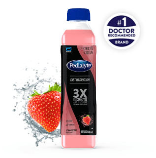 ABBOTT PEDIALYTE Electrolyte Single Serve Strawberry Solution 16oz
