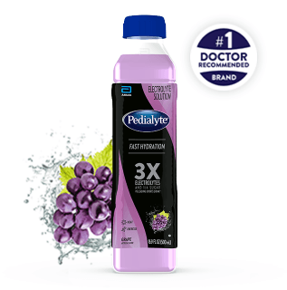 ABBOTT PEDIALYTE Electrolyte Single Serve Grape Solution 16oz