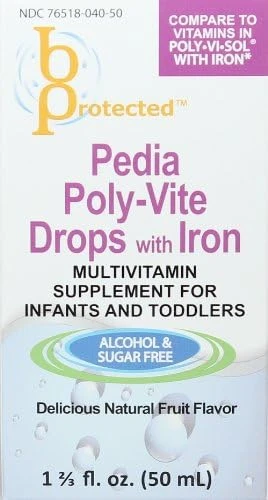 BAYSHORE Pedia Poly-Vite Drops WITH IRON  1 2/3 fl oz 50ml