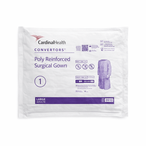 CARDINAL HEALTH Poly  Reinforced Level IV Surgical Gown, Large