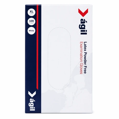 AGIL Disposable Gloves Latex Std Cuff P/F White Small