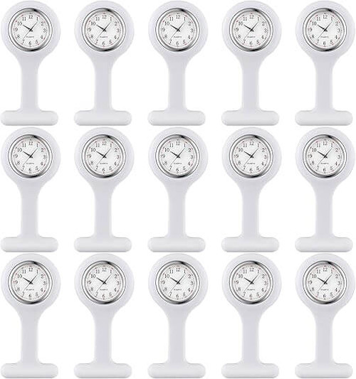 KENNING Clip On Watches, Unisex for Nurses, White