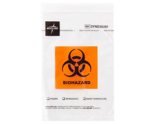 MEDLINE Biohazard Specimen Zip Bags 6"x9"