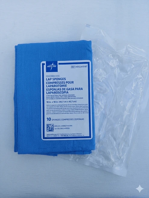 MEDLINE Sterile Lap Sponges X-Ray Detectable18in x 18in