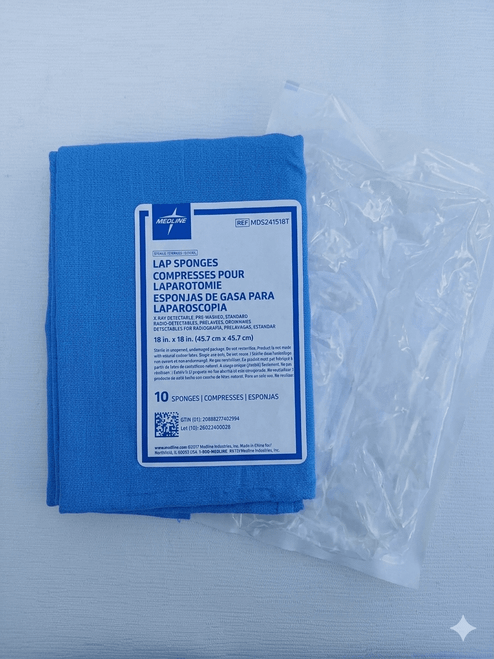 MEDLINE Sterile Lap Sponges X-Ray Detectable18in x 18in