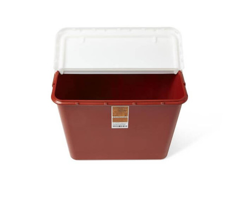 MEDLINE Sharps Container 10Gal with Hinged Lid Red