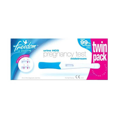 FREEDOM Urine HCG Pregnancy Test Midstream Twin Pack