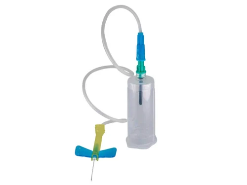 GBUK Vascular Blood Collection Set Safety Winged Needle 21G x 3/4" (19mm) Green with 30cm tube, luer adaptor