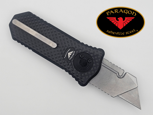THE ORACLE RAZOR KNIFE CROSS HATCH HANDLE BLACK