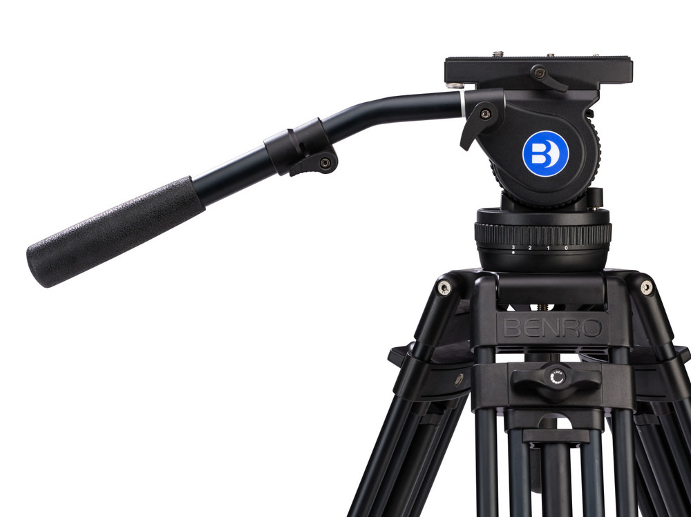 Benro A674TMM Dual Stage AL Video Stativ & BV10 Kopf - 100mm Bowl, 3 Beine Segmente, Drehverschluss Beine