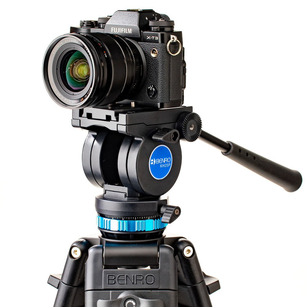 Benro KH25P Videostativ mit Kopf, 11 lb Nutzlast, kontinuierlicher Schwenkzug, Anti-Rotations-Kameraplatte (KH25P)