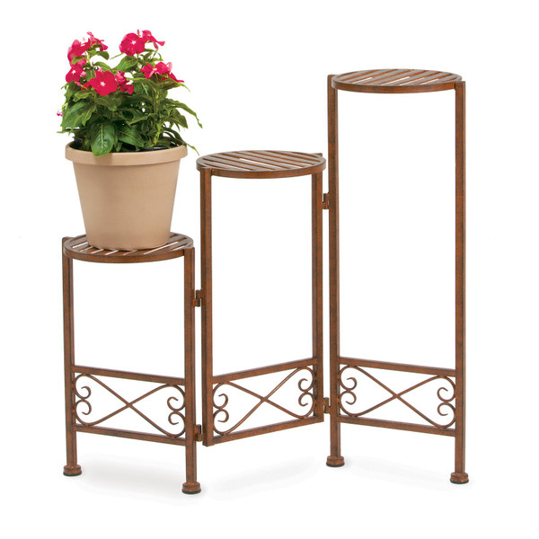 3 Step Folding Plant Stand - Black