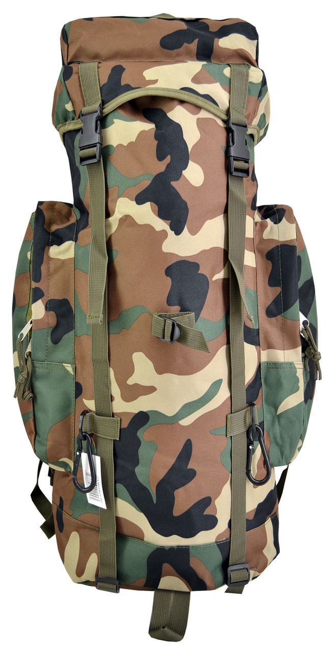 Woodland Camo Large Tactical Day Pack Backpack Rucksack Military Camping  Hiking Quality