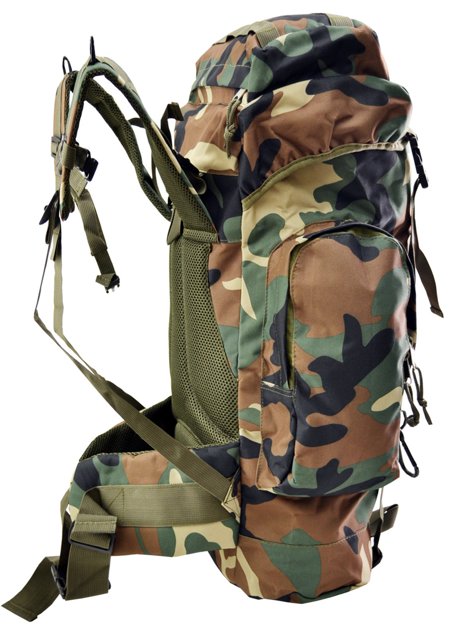 Woodland Camo Large Tactical Day Pack Backpack Rucksack Military Camping  Hiking Quality - Explorer Bags