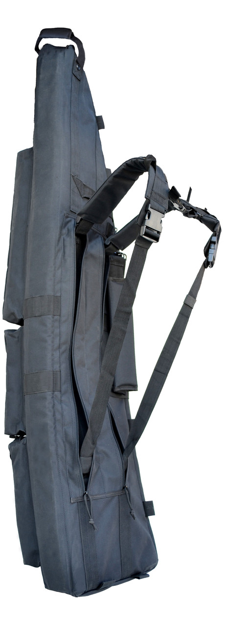 Explorer Drag Bag YKK Zipper with Shooting Mat to Hold 3 Rifle and 2 Pistols, Black, 52" x 13.5" x 4"