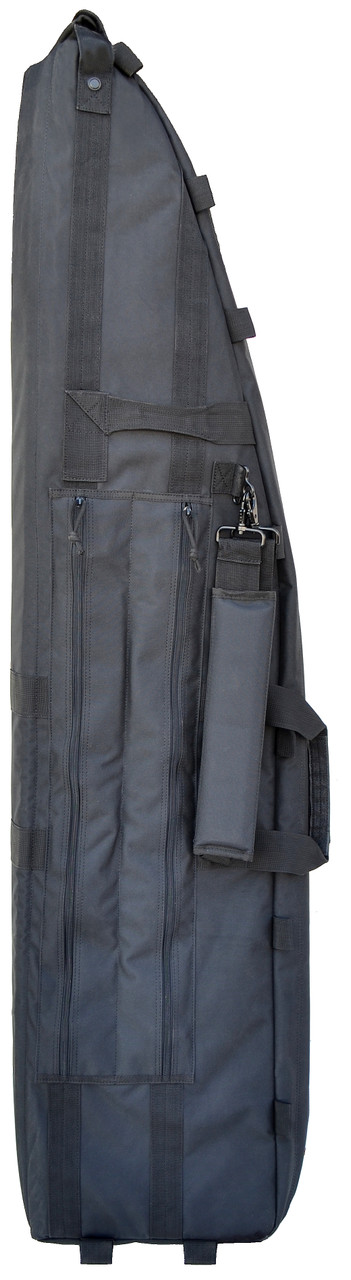 Explorer Drag Bag YKK Zipper with Shooting Mat to Hold 3 Rifle and 2 Pistols, Black, 52" x 13.5" x 4"