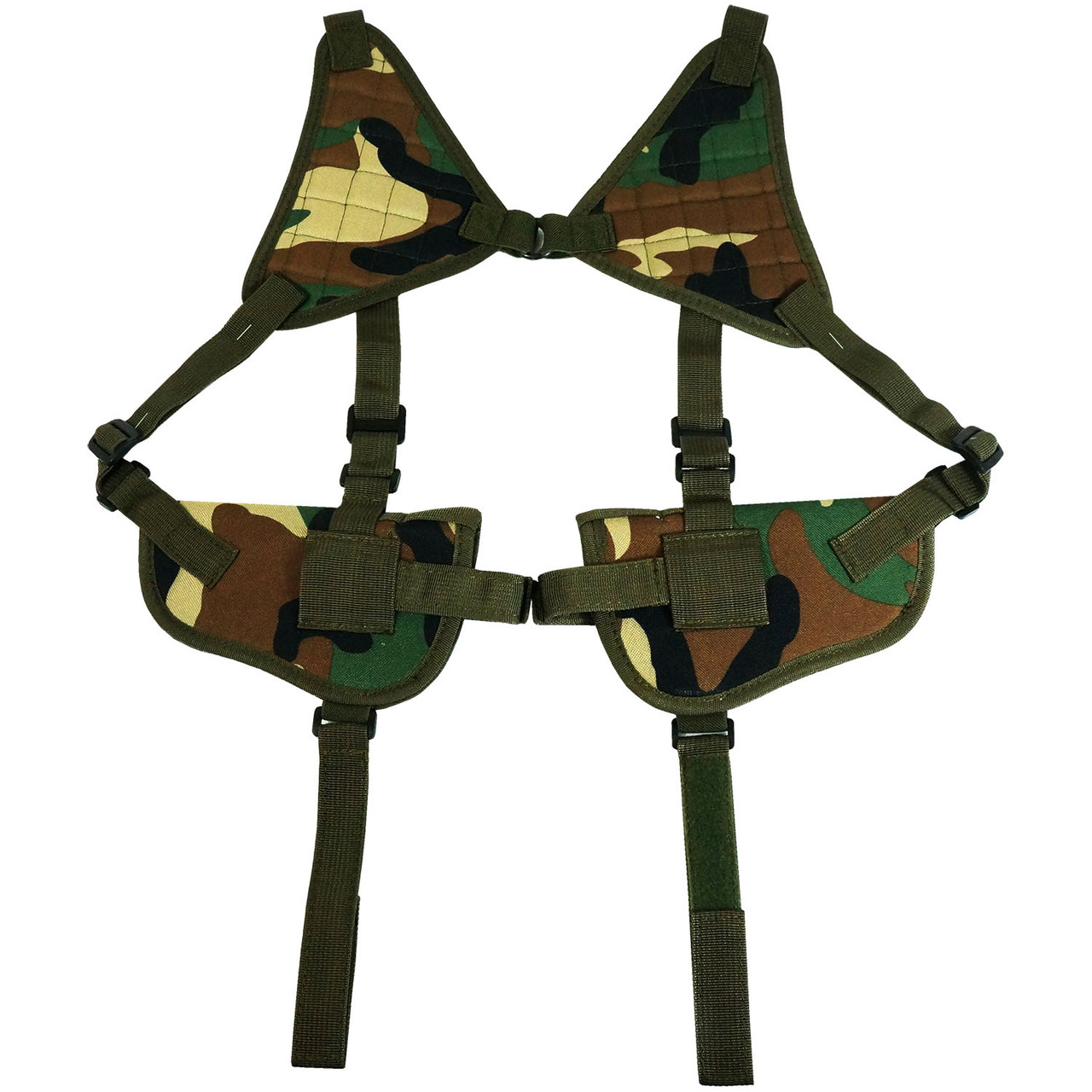 Explorer Woodland Camo Fully Adjustable Every Day Carry Tactical Under Arm Double Pistol Carrier