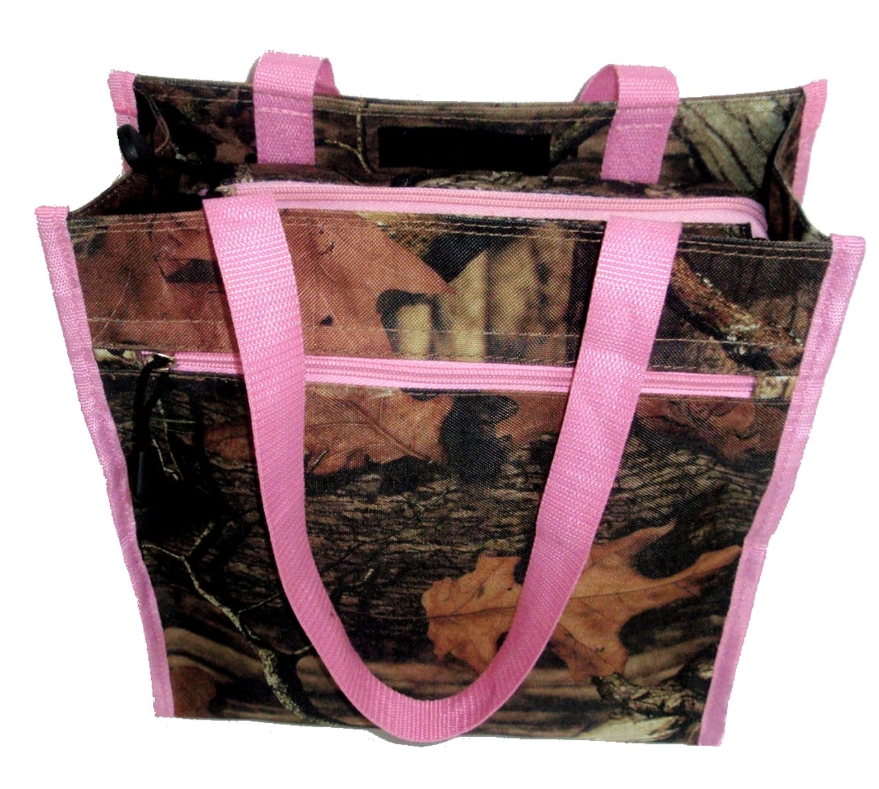 Explorer Mossy Oak infinity 600D water resistant Ladies Tote Bag Pink Trim Size: 13" x 12"x 5.20