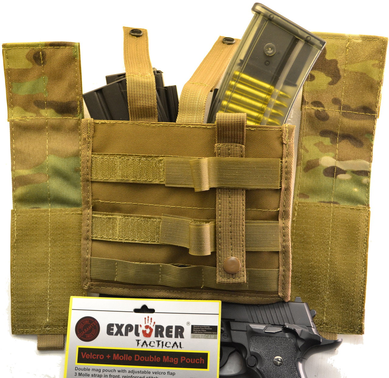 Explorer Double Mag Holder, ML Camo, 7.5 x 9 x 1-Inch