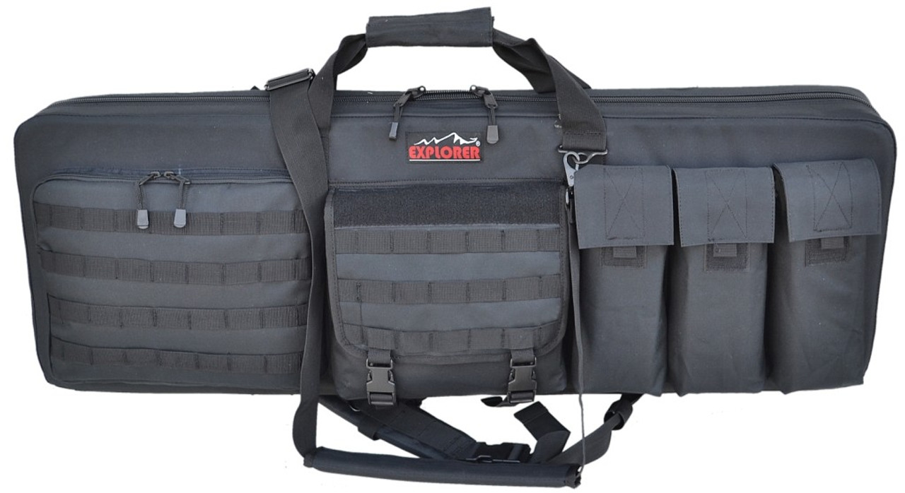 Explorer Large 42" 3 Gun Soft Carry Case with Shooting Mat, Black