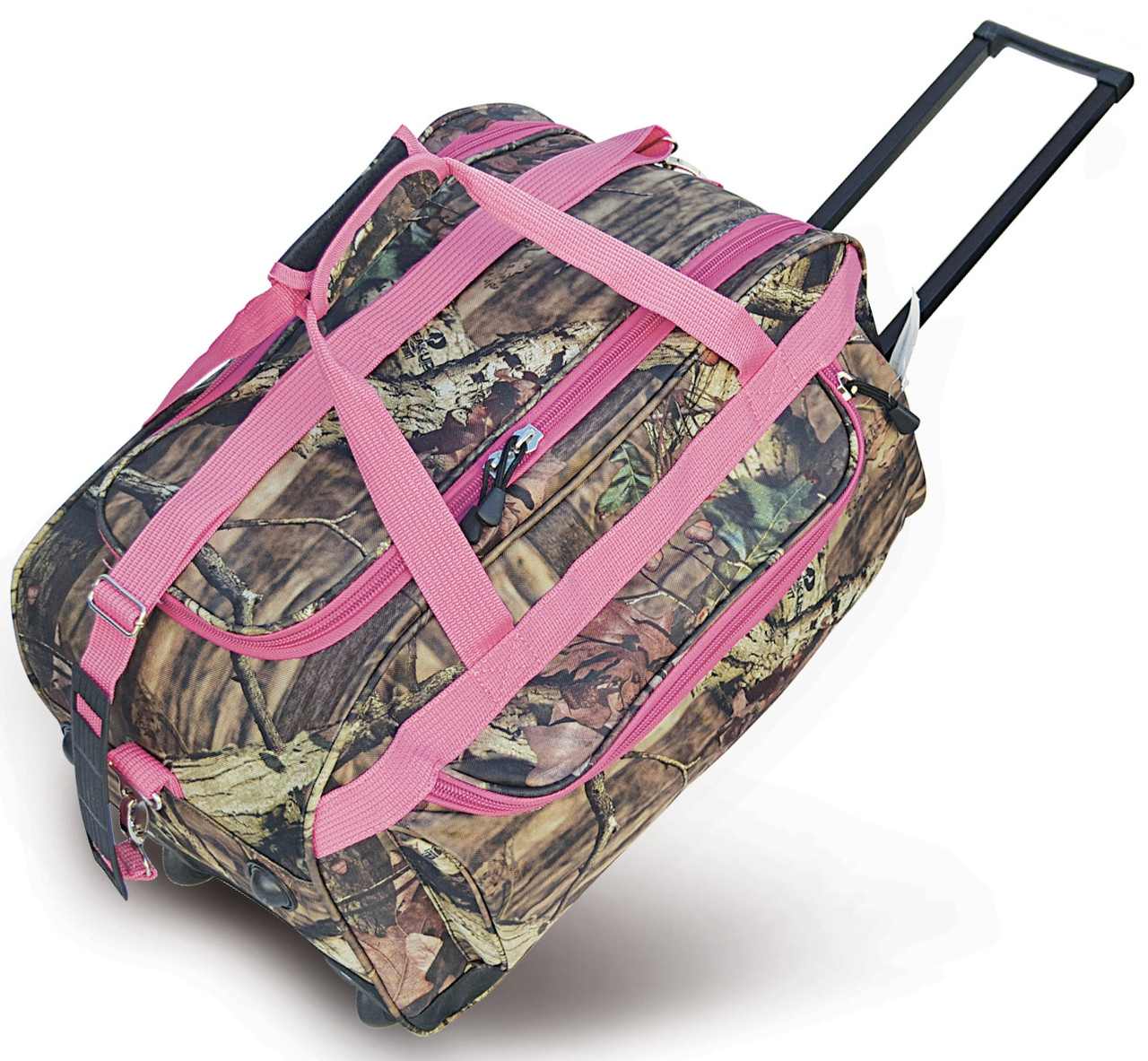 Explorer 22" Mossy Oak Rolling Duffel w/pink Trim