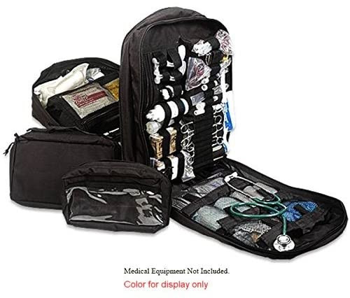 Explorer M2 Everyday Deluxe Carry Huge Military Corpsman Medic Hospital Tactical Backpack, Black, 20 x 13 x 6-Inch