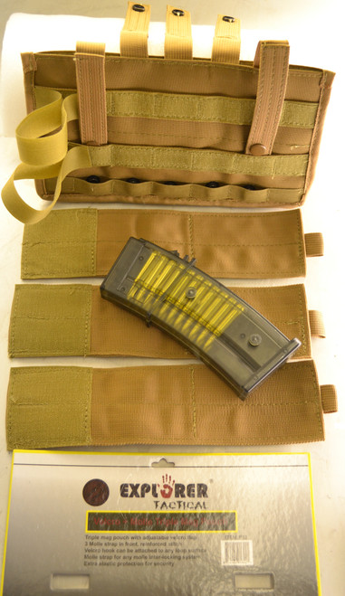 Explorer Triple Mag Holder, Tan, 11 x 9 x 1.25-Inch